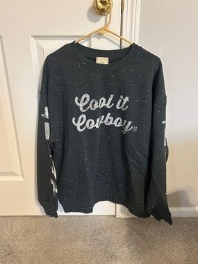 Buckle Dark Grey Crewneck “Cool it Cowboy”